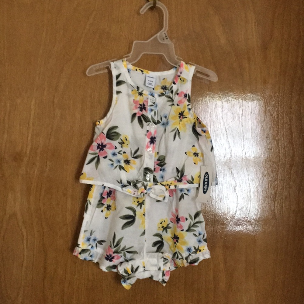 Romper with cute shirt tie in front